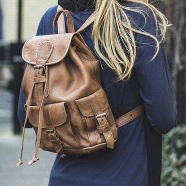 Handcrafted rucksack leather - yasmarhandicrafts