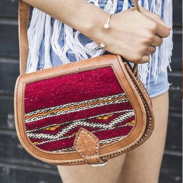 Large Leather And Killim Backpack