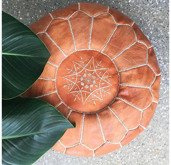Premium Handmade Leather Poufs - yasmarhandicrafts